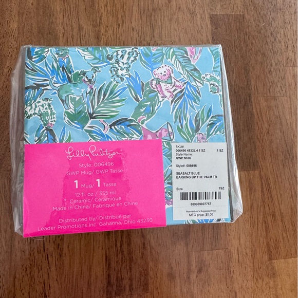 NWT Lilly Pulitzer Mug Seasalt Blue Barking Up The Palm - Picture 16 of 16